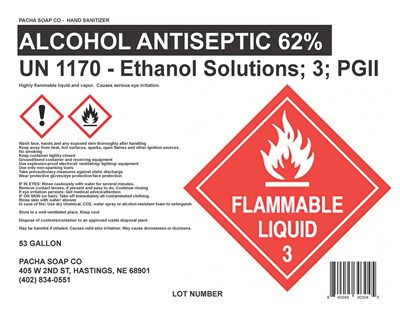 HAND SANITIZER ALCOHOL ANTISEPTIC 62 TOPICAL SOLUTION 53 GAL.jpg Label - HAND SANITIZER ALCOHOL ANTISEPTIC 62 TOPICAL SOLUTION 53 GAL